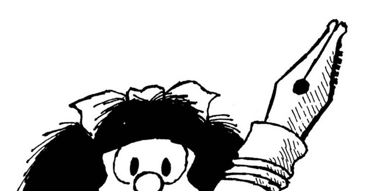 Mafalda con una pluma