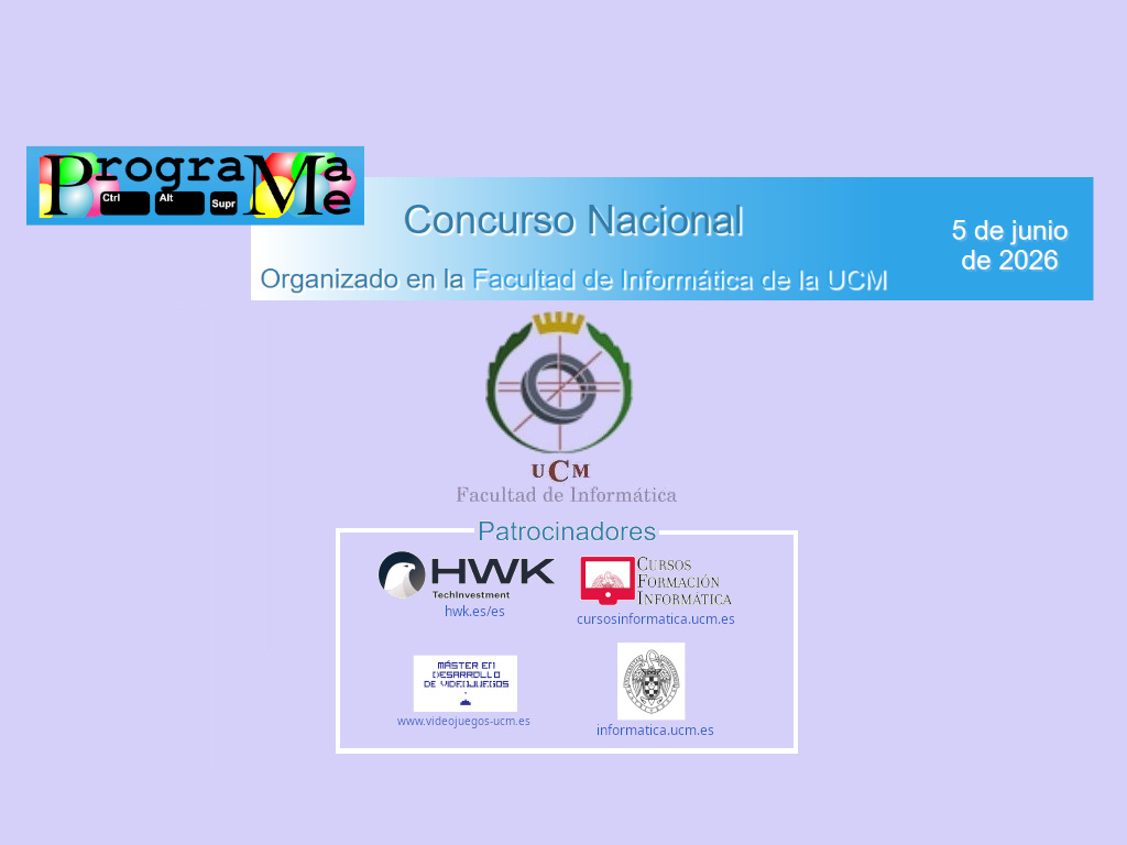 Escritorio de los ordenadores del concurso